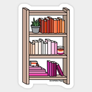 Lesbian Pride Bookcase Sticker